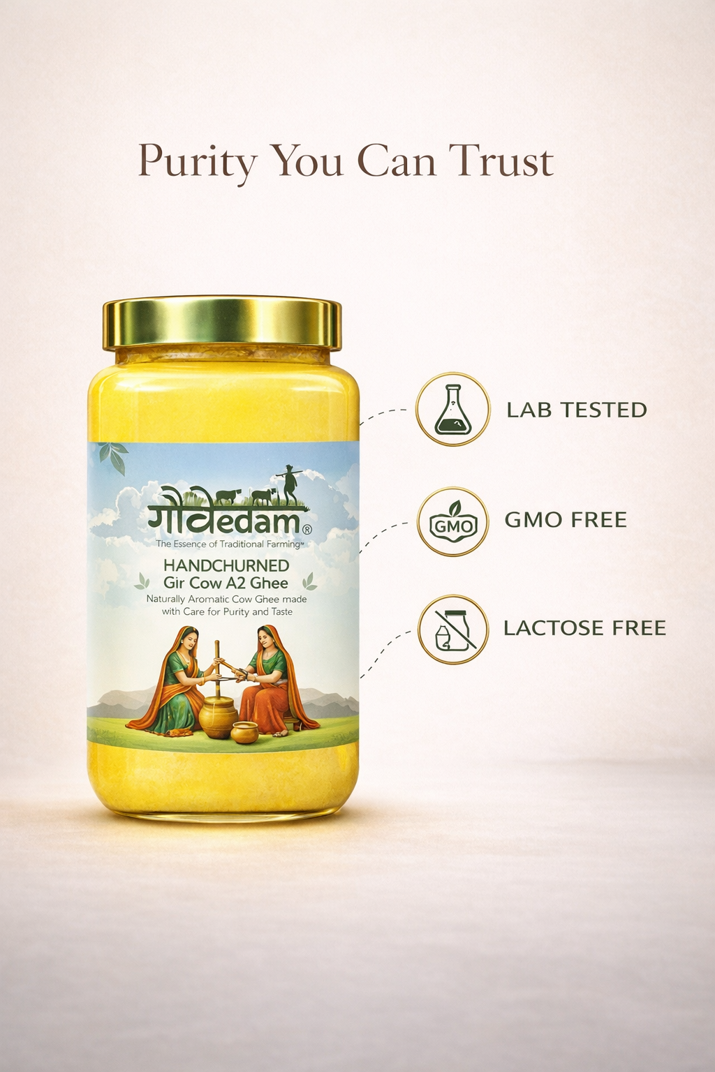 Handchurned Gir Cow A2 Ghee – Pure Tradition in Every Spoon