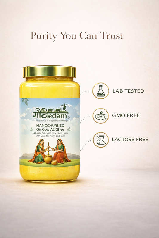 Handchurned Gir Cow A2 Ghee – Pure Tradition in Every Spoon