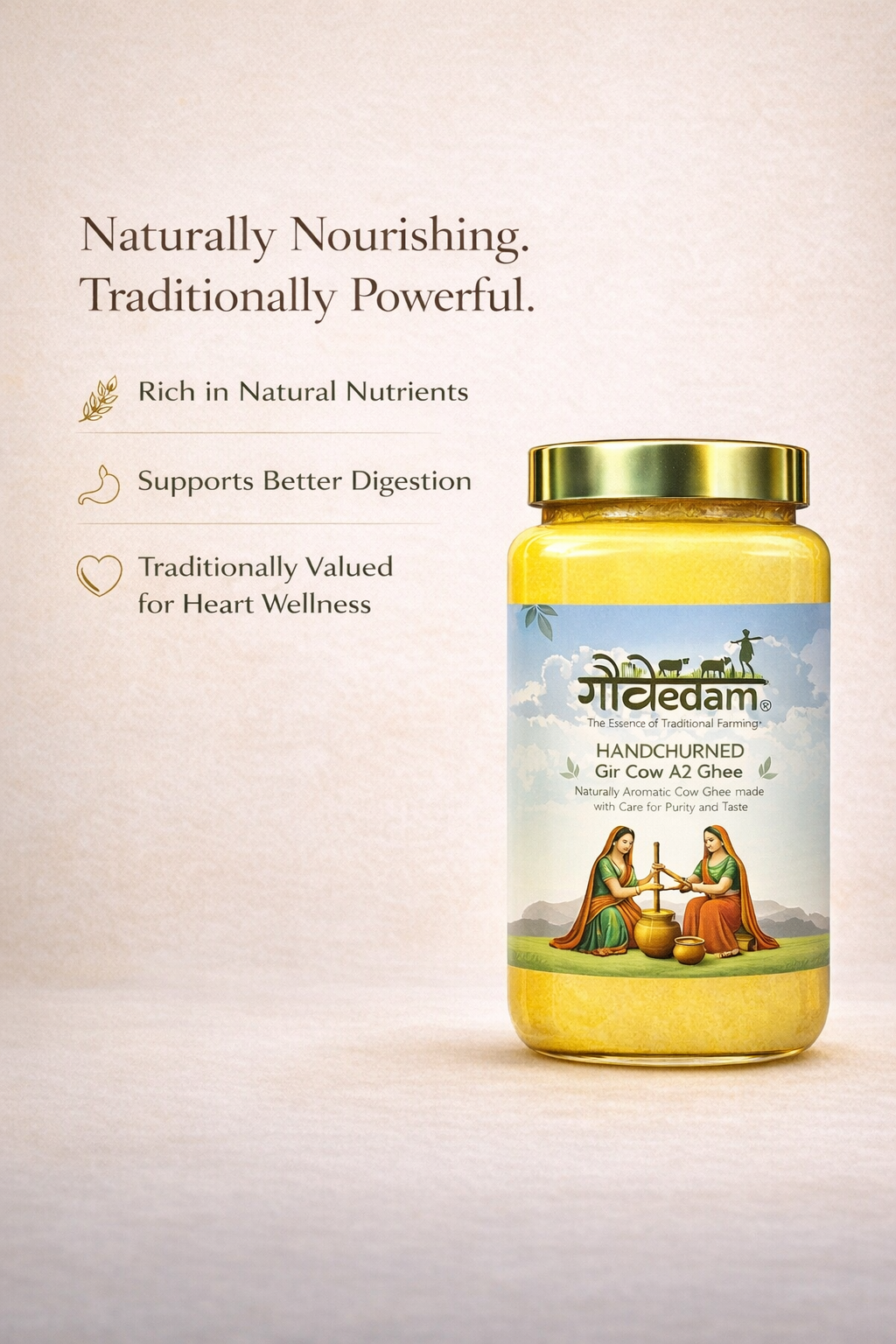 Handchurned Gir Cow A2 Ghee – Pure Tradition in Every Spoon